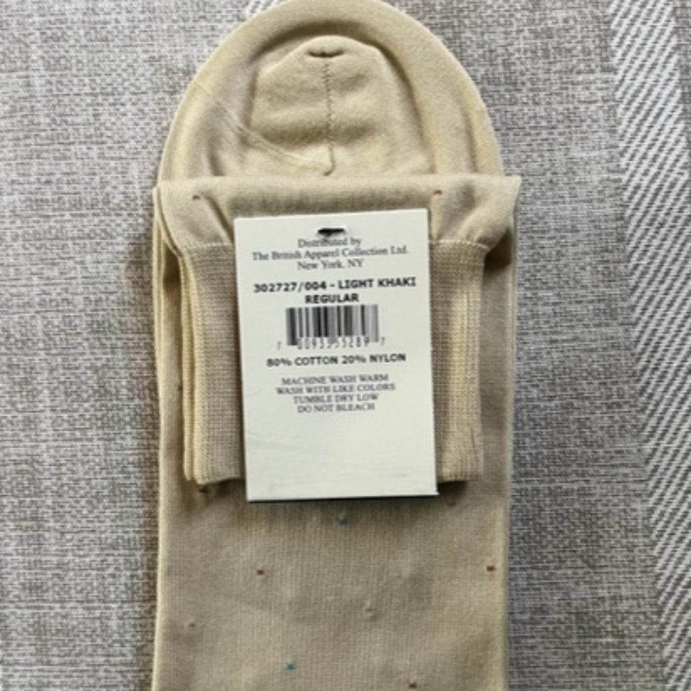 Punto Italian Men Dress Socks Egyptian Cotton Size 10-13 Beige - Picture 2 of 2
